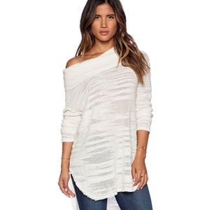 Free People Ivory Cowl Neck Sweater